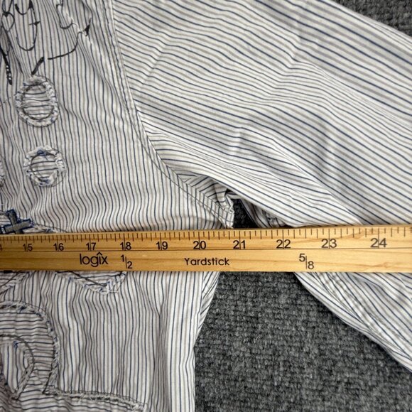 Desigual Graphic Print Button Up Shirt Men Cotton Large Passaparola Happy Text - Picture 8 of 16